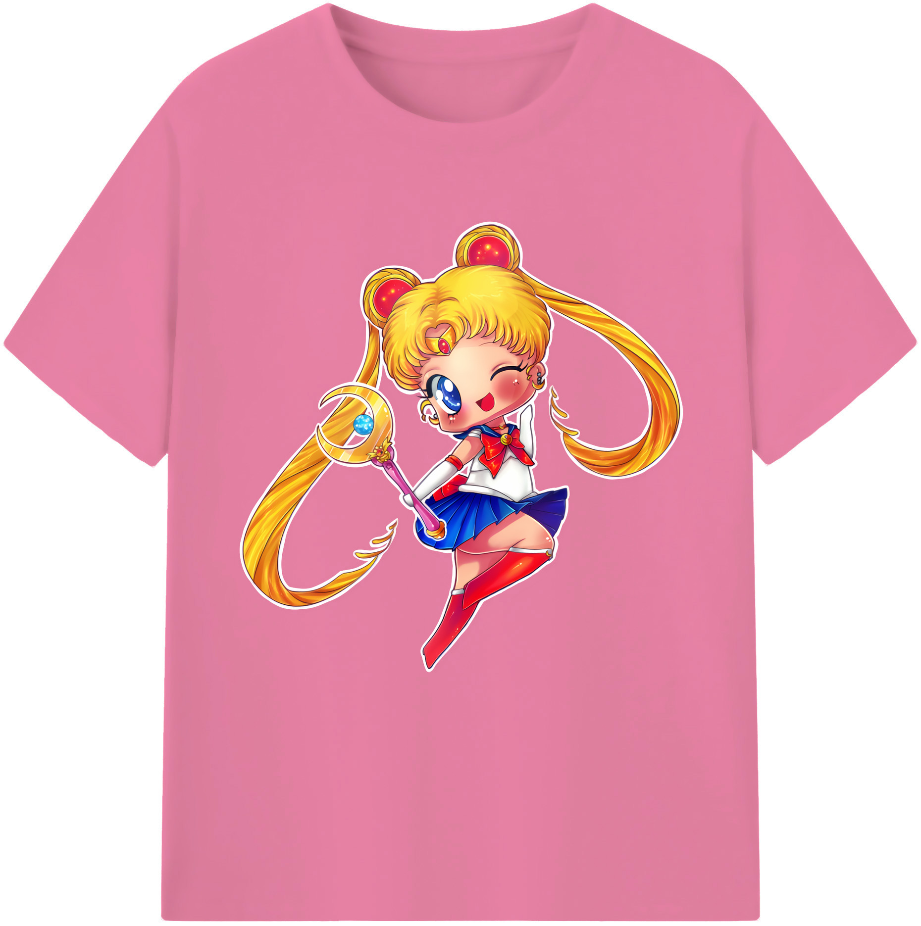 （画像用） 美少女戦士セーラームーン 月野 うさぎ つきの うさぎ Sailor Moon Tsukino Usagi 綿100％半袖Tシャツ（フロントプリント）
